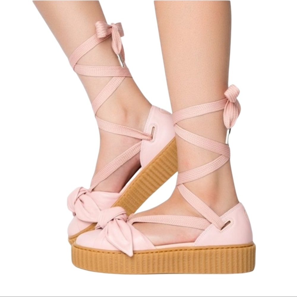 Puma Fenty By Rihanna Creeper Ballerina Shoe Size 8.5 Pink Block Heel La…